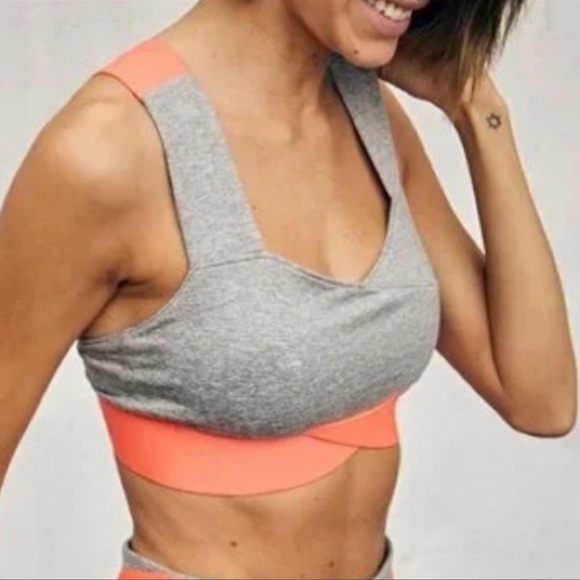 Free People Just Breathe Colorblock Sports Bra Heather Grey XS - Picture 10 of 10